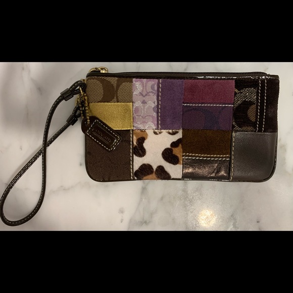 COACH Patchwork Signature Multi-Color Wristlet - Picture 1 of 3